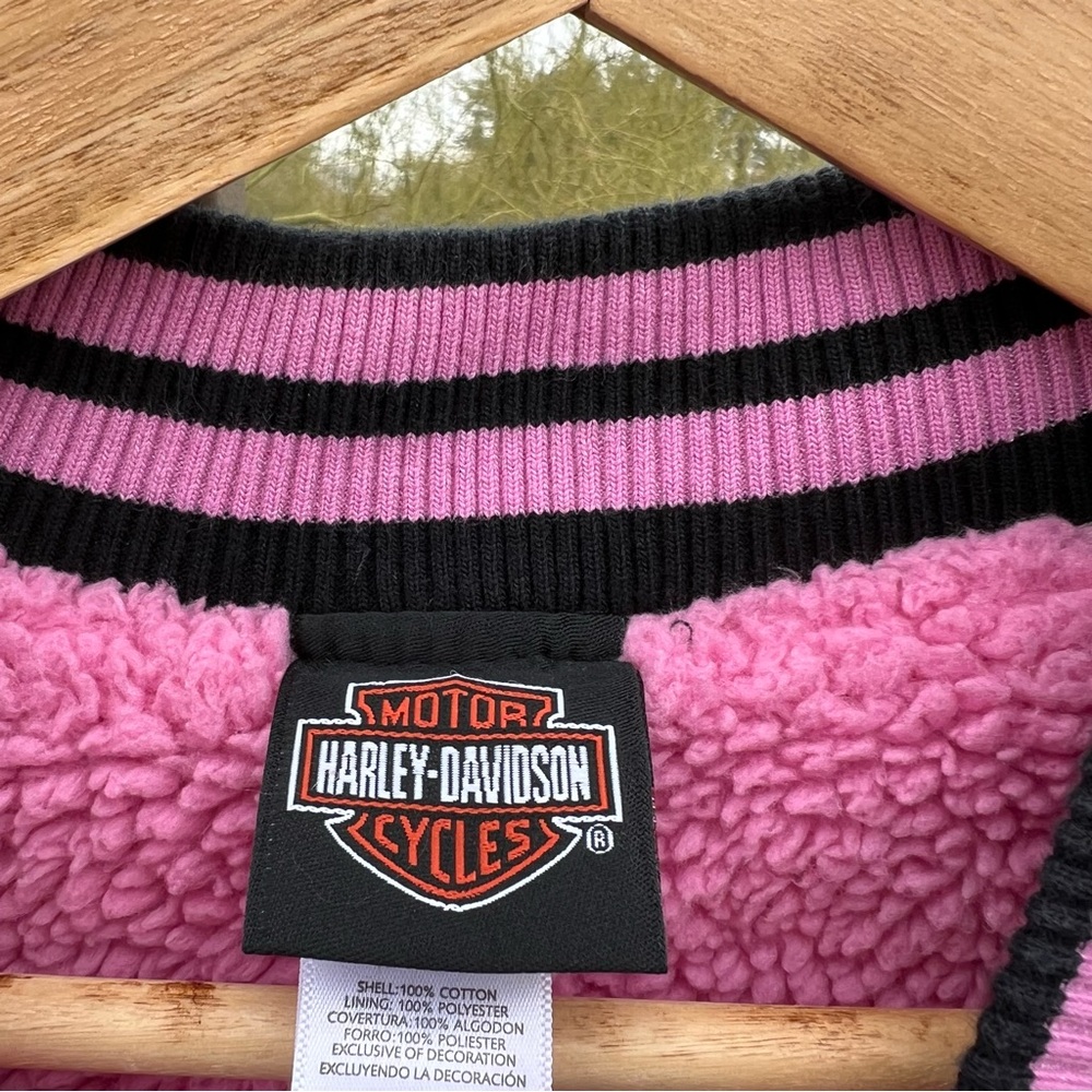 ⬇️Harley-Davidson Kids Jacket Size 10/12 (Girl’s Size) Color Pink/Black - Picture 2 of 12